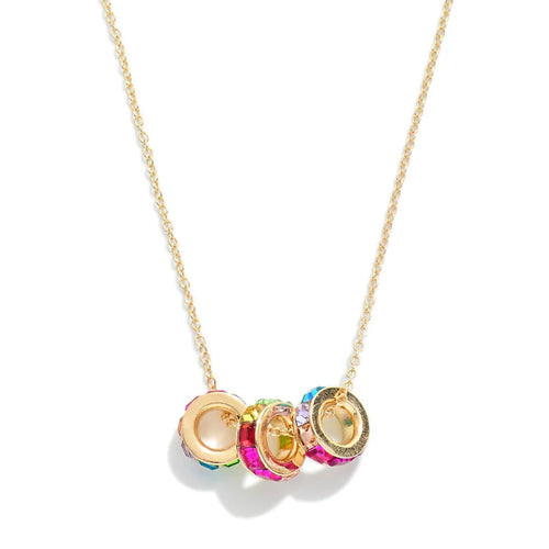 Rhinestone Rings Necklace (Gold)