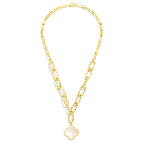 Clover Chain Necklace (White)