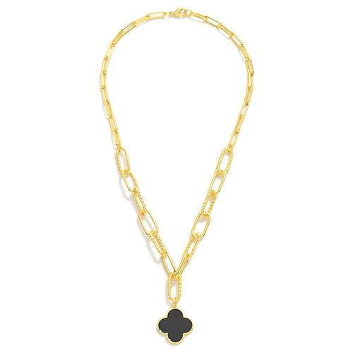 Clover Chain Necklace (Black)