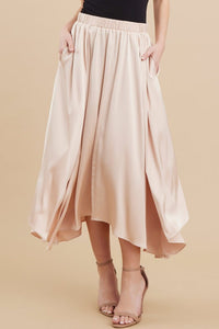 Selena Satin Skirt (Champagne)