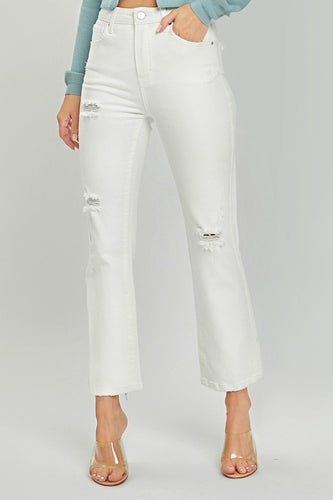 RISEN - Whitney Distressed White Jeans