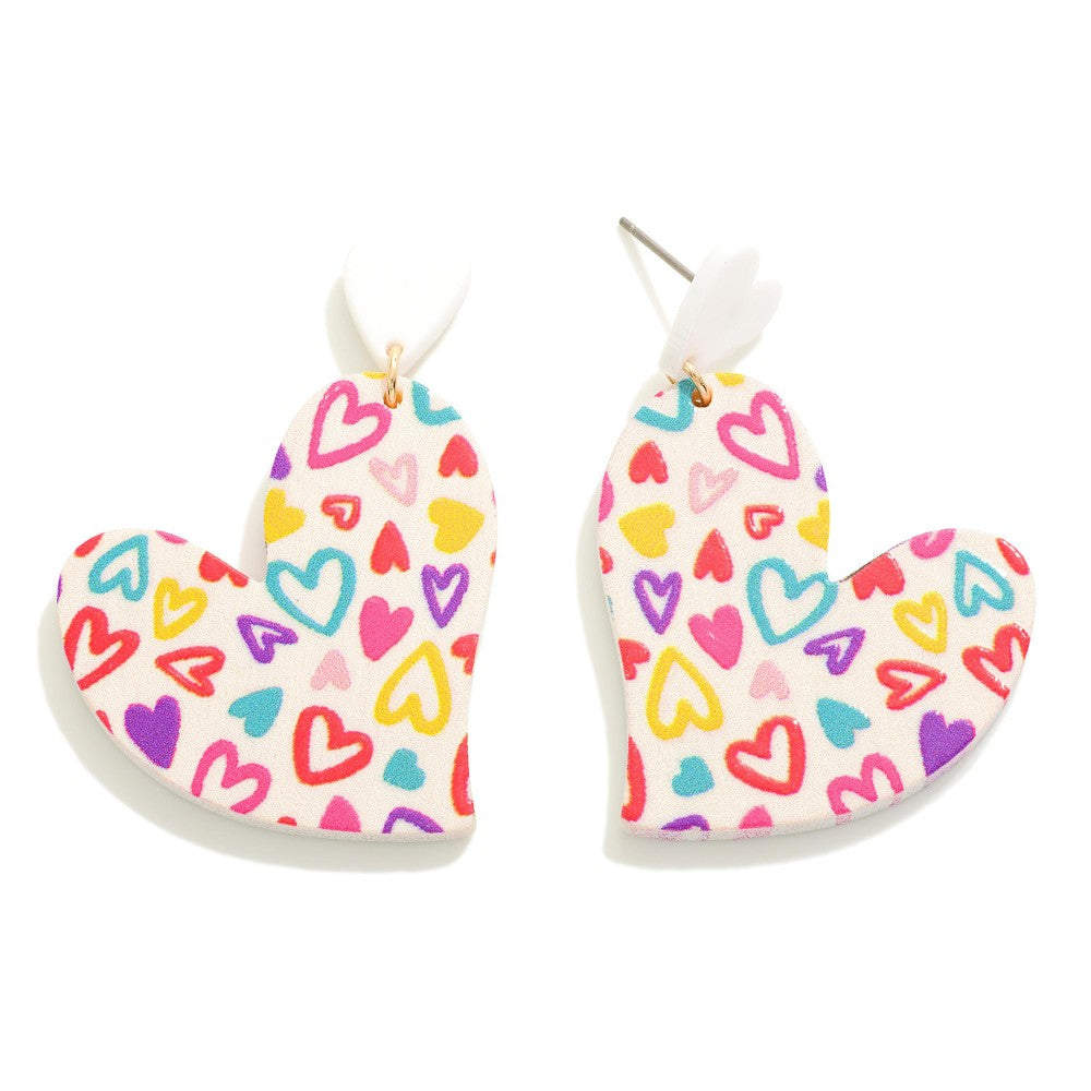 V-Day Colorful Heart Earrings