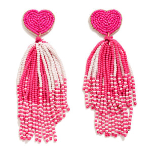 Valentine's Day - Tassel Seed Bead Earrings