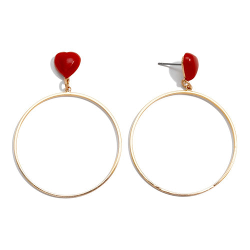 V-Day Simple Heart Hoop Earrings