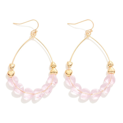 V-Day Little Light Pink Heart Drop Earrings