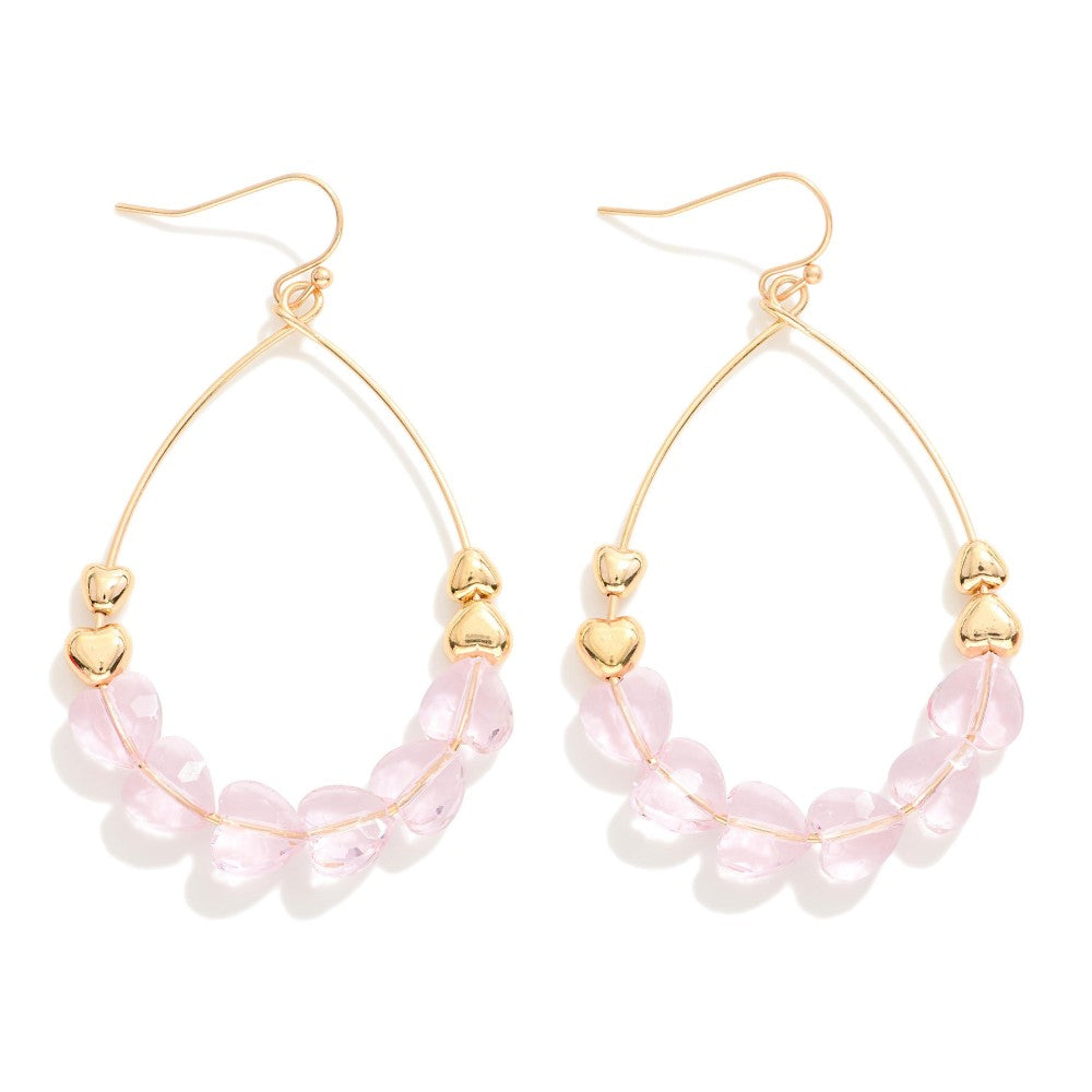 V-Day Little Light Pink Heart Drop Earrings