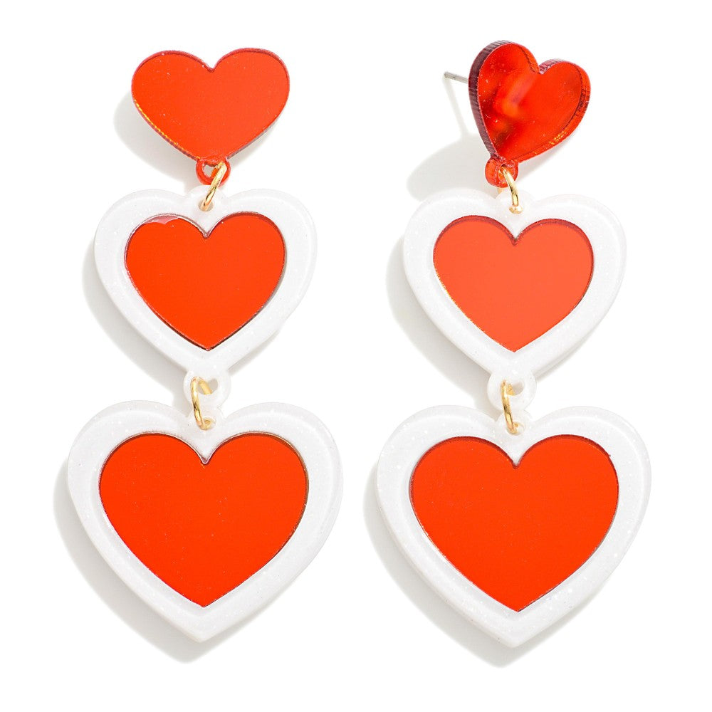 V-Day Bold Linked Heart Earrings