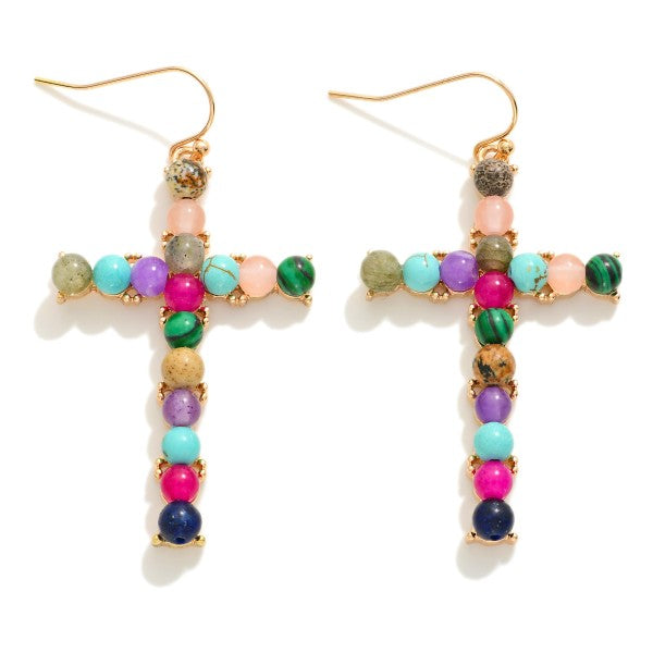 Colorful Cross Earrings