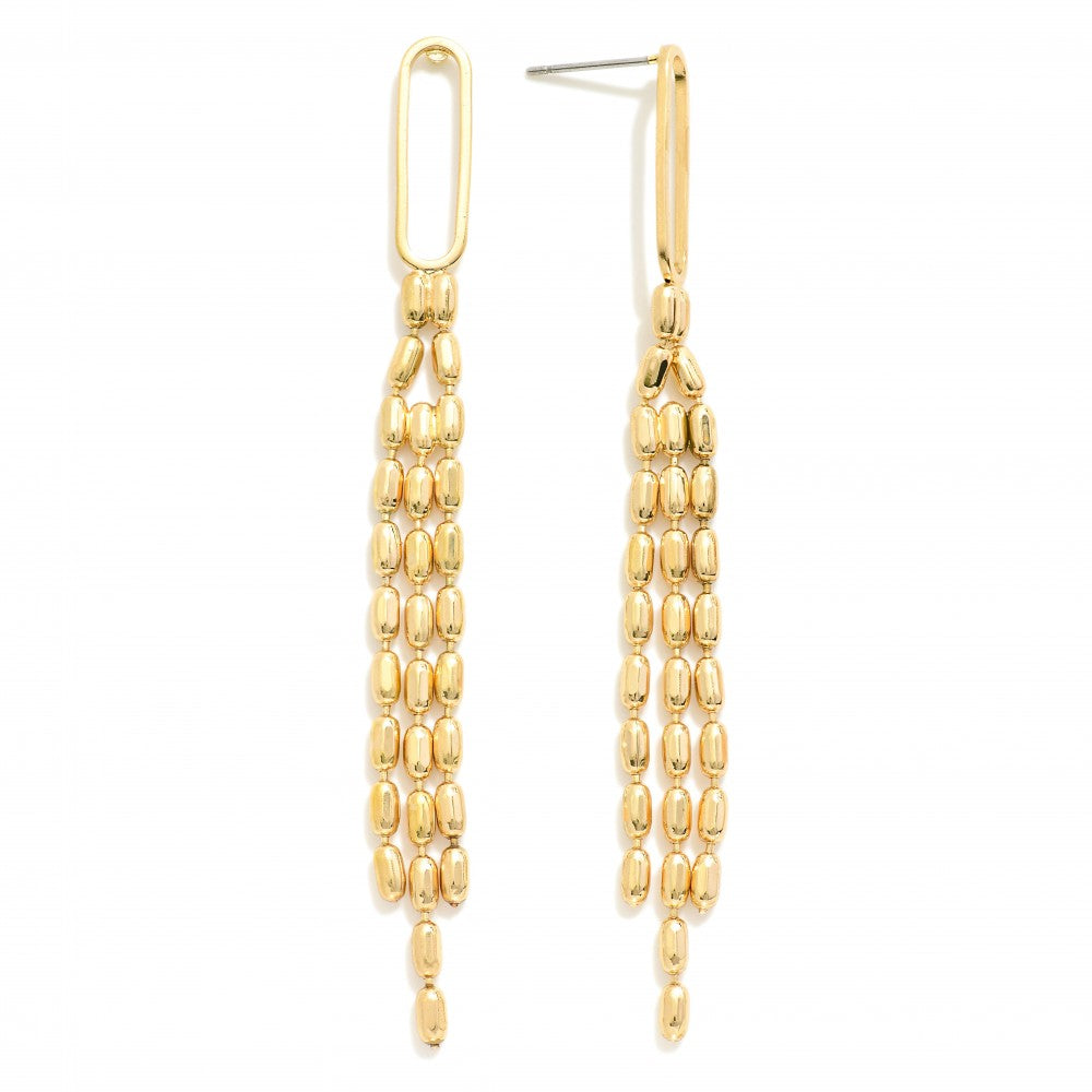 Drop Ball Chain Tassel Earrings