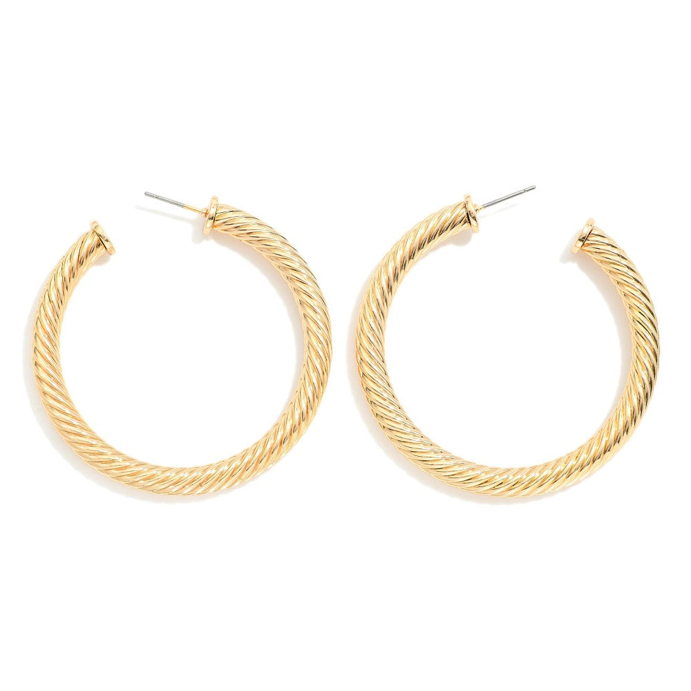 Twisted Metal Hoop Earrings