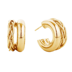 Gold Dipped Double Twisted Hoop Earrings