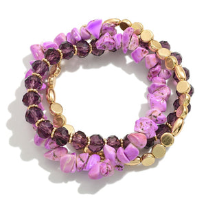 Lonna Bracelet Stack (Purple)