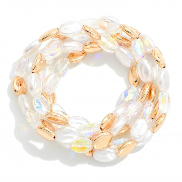 Oval Stones Bracelet (Gold)