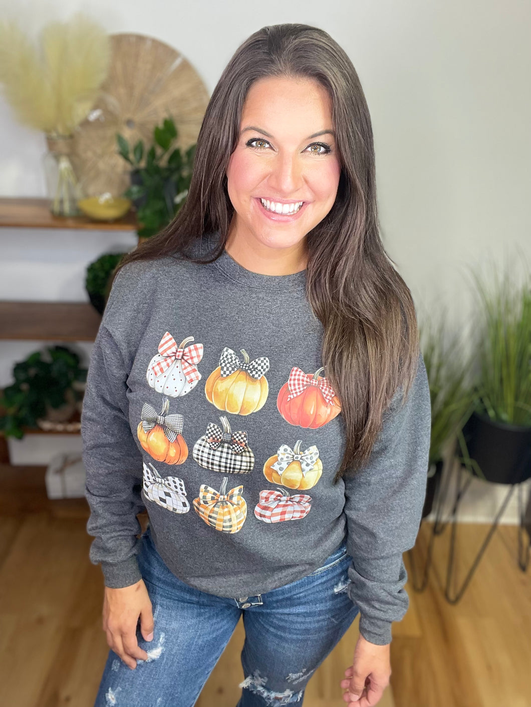 Nine Patterned Pumpkin Sweatshirt