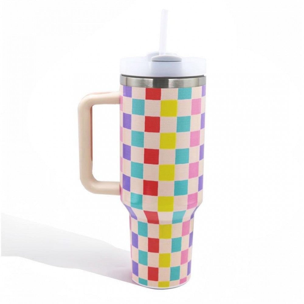 Pastel Checkered Tumbler (40oz)