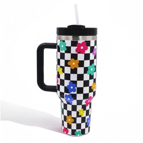 Black Checkered Tumbler (40oz)