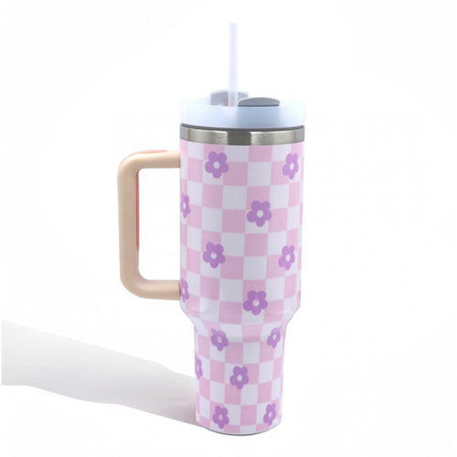 Purple Checkered Tumbler (40oz)