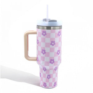 Purple Checkered Tumbler (40oz)