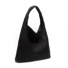 Load image into Gallery viewer, Basket Weave Tote Bag (Black)