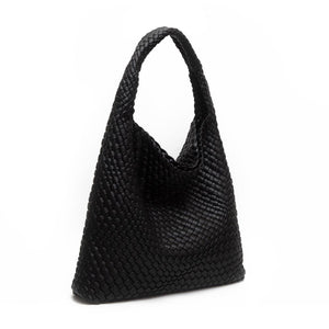 Basket Weave Tote Bag (Black)