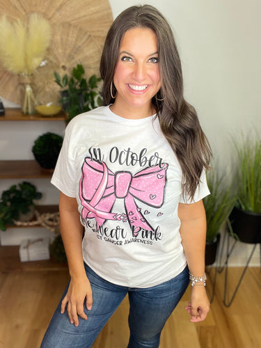 Pink Cancer Ribbon Tee