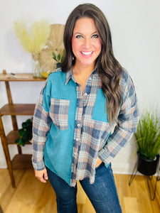 Tied for Time Thermal Plaid Button Up