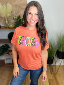 Teacher Halloween Colorful Tee