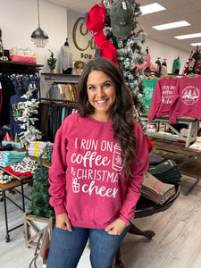 Christmas Tee - Run On Coffee (Red Sweatshirt)