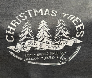 Christmas Sweatshirt - Circle Vintage Trees
