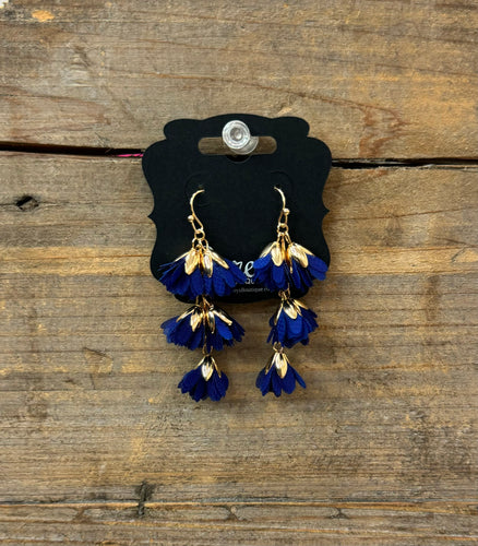 Falling Petals Earrings (Blue)