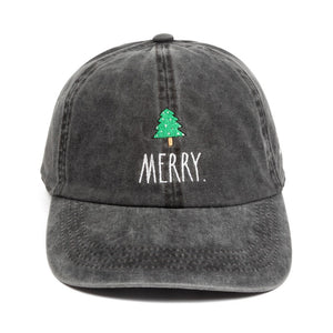 Christmas Ball Cap - Merry (Black)