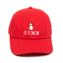 Load image into Gallery viewer, Christmas Ball Cap - Let It Snow (Red)