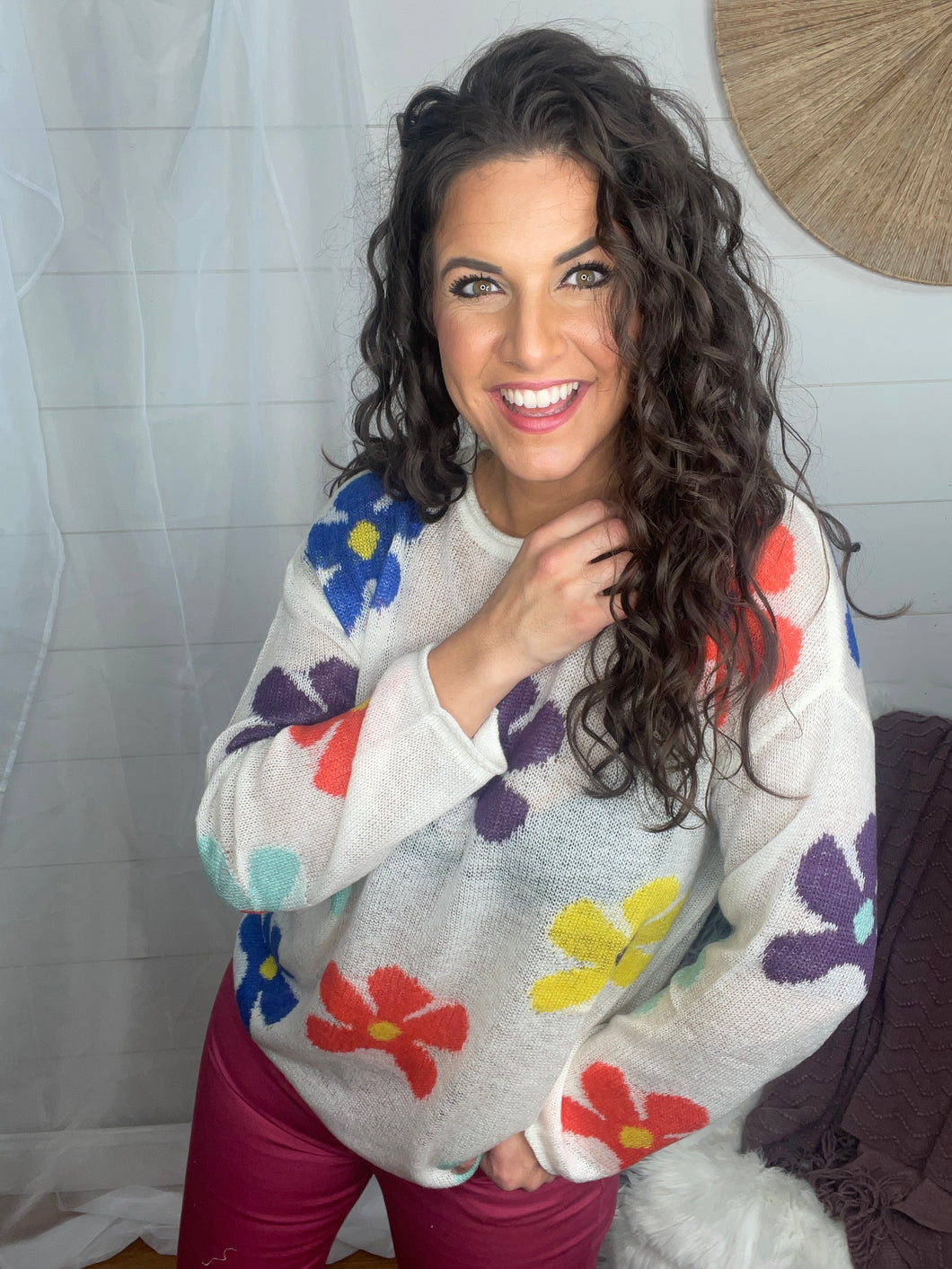 Flower Power Sweater (White)